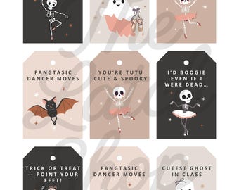 Dance Halloween Tags, Dance Halloween Tags Printable, Halloween Tags, Halloween Tags Printable, Digital Download