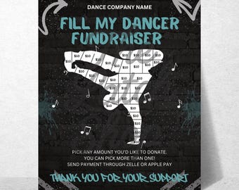 Fill My Dancer Printable, Dance Fundraiser, Hip-Hop Fundraiser, Digital Download