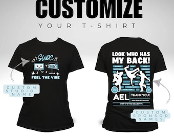 Dance T-shirt Template, Dance Sponsor T-shirt, Dance Fundraiser T-shirt, Hip-Hop Fundraiser T-shirt, Look Who Has My Back, Digital Download
