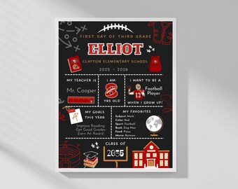First Day of School Printable, Editable Back to School Sign, First Day of School Sign, First Day of Preschool Sign, Digital Download