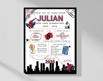 First Day of School Printable, Editable Back to School Sign, First Day of School Sign, First Day of Preschool Sign, Digital Download