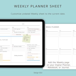 Undated Printable Weekly Planner Sheet Ver.2 Horizontal Digital A4 ...