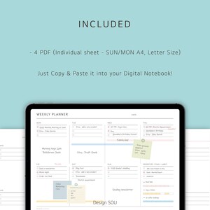 Undated Printable Weekly Planner Sheet Ver.2 Horizontal Digital A4 ...