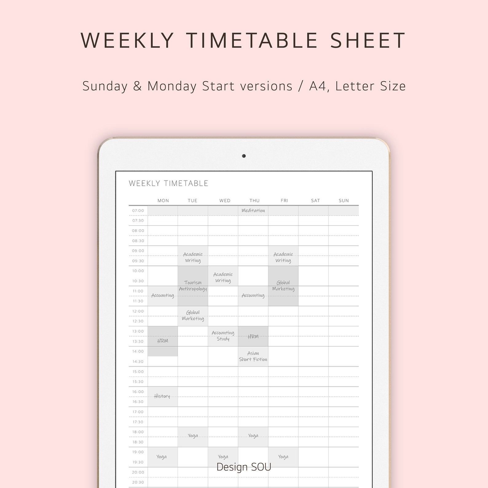 Weekly Timetable Sheet Printable Planner Insert Digital Etsy Weekly Timetable Sheet Printable Planner Insert Digital Etsy