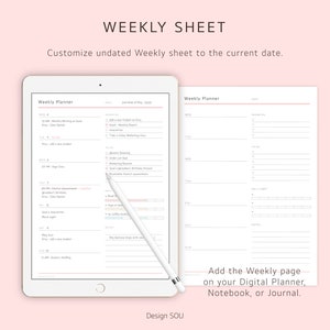 Undated Printable Weekly Planner Sheet | Digital | A4 + Letter - Etsy
