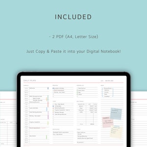 Undated Printable Daily Planner Sheet Horizontal Digital A4 Letter ...