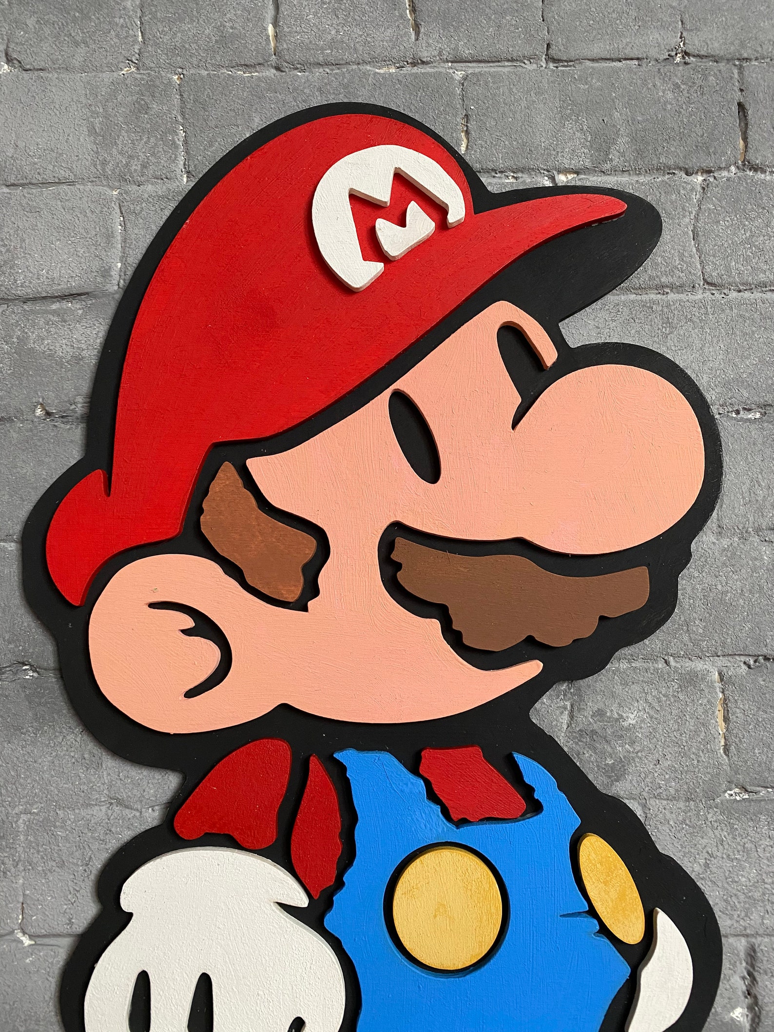 Modern wall art Mario 3d art 3D wood wall art Wood wall Etsy