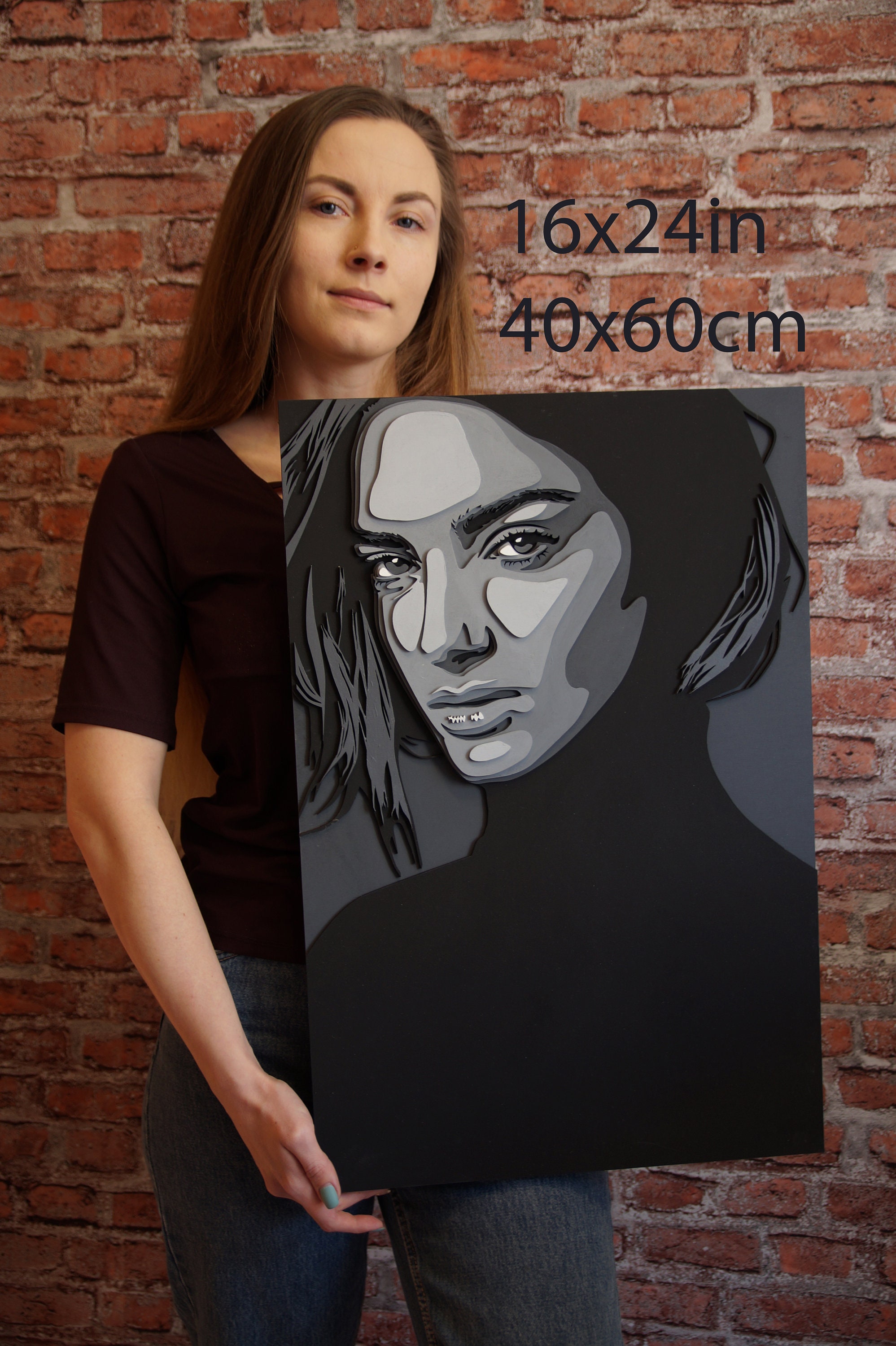 Wood portrait Portrait from photo Personalized Portrait Etsy