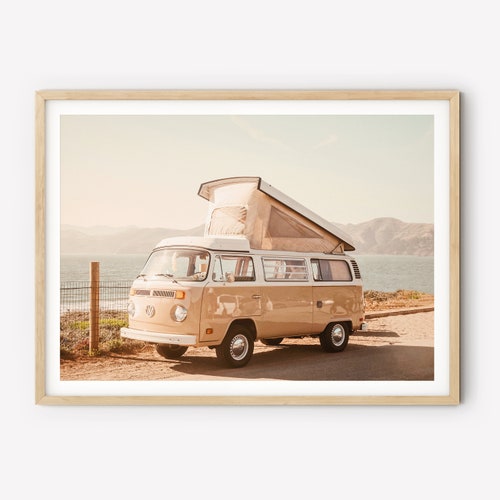 VW Camper Van Print Boho Wall Art Desert Print Travel Print Etsy