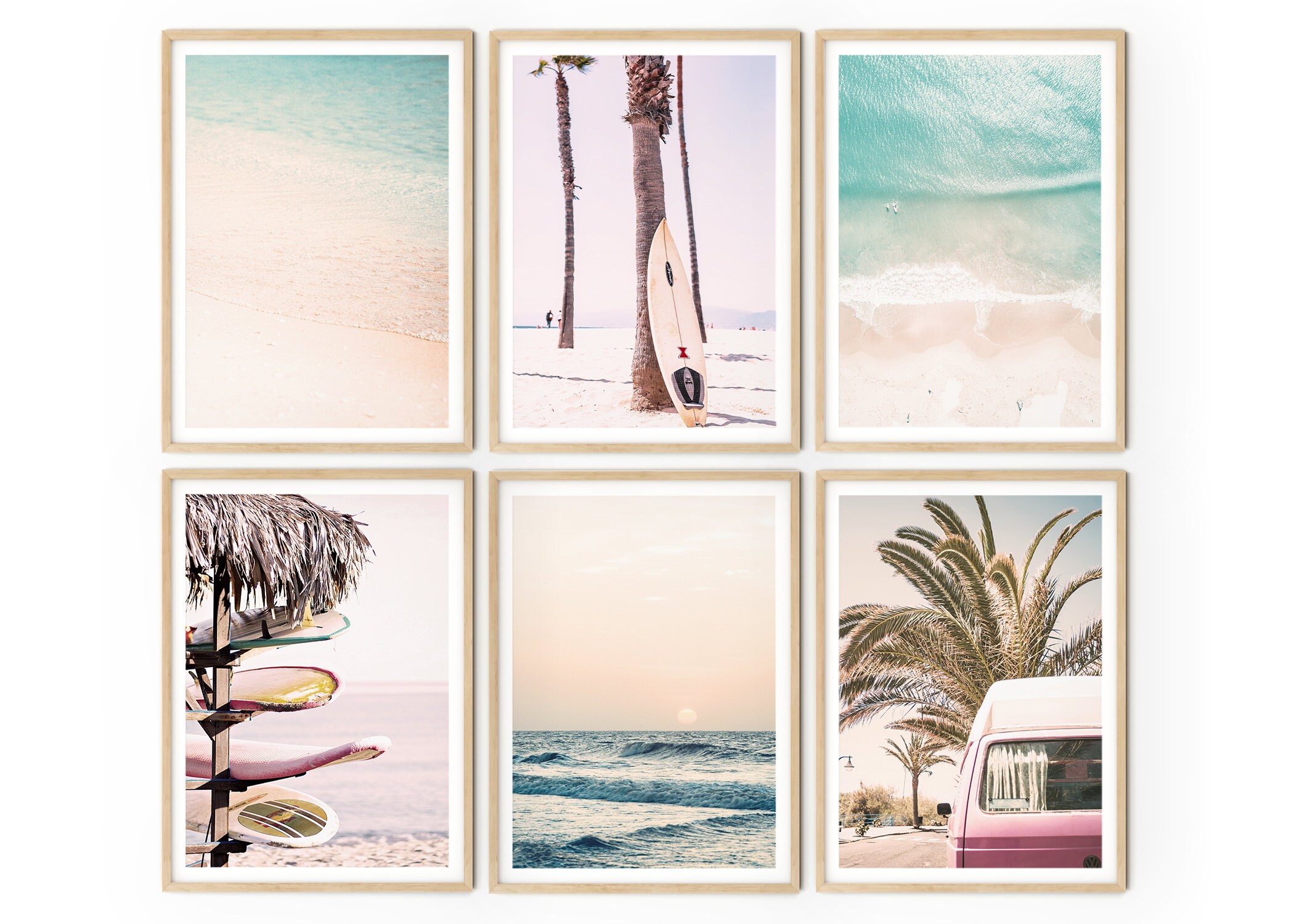 Coastal Prints Set of 6 Beach Prints Surfing Posters Etsy Australia