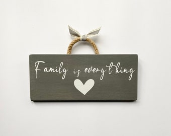 Family is Everything Wooden Sign, Heart Sign