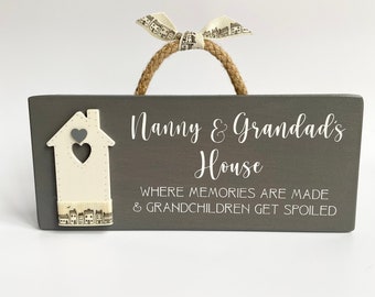 Wooden House Sign, Family Sign, Nanny, Grandad, Grandma, Pops