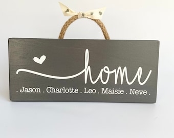 Home Personalised Wood Sign - Family Names