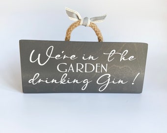 Garden sign wood, Gin Sign, Personalised Garden sign, Outdoor bar sign, Personalised bar sign