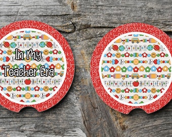 Lehrer Perlen Auto Untersetzer 4 Mix & Match PNG Digitales Design für Sublimation