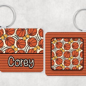 Basketball Boys Keychain Bag Tag PNG Digital Design for Sublimation
