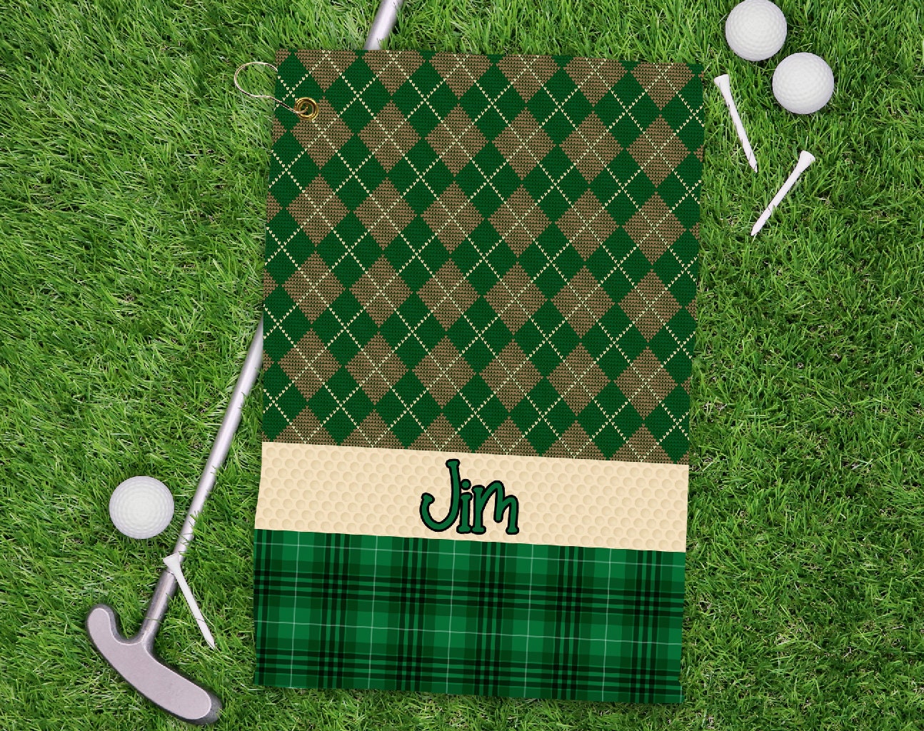 Green & Tan Golf Towel Digital Design PNG for Sublimation - Etsy