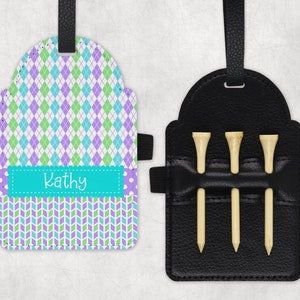 Purple Aqua Golf Tee Holder Digital Design PNG for Sublimation