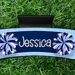 Navy Blue Cheerleader Claw Clip Design: Sublimation PNG (Digital Download)