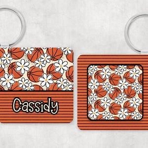 Basketball Girls Keychain Bag Tag PNG Digital Design for Sublimation