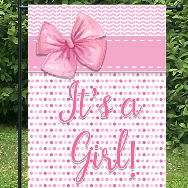 It's A Girl Garden Flag Gender Reveal Sublimation Digital PNG File