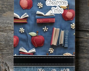 Nauczyciel Apple Books Denim Journal Projekt cyfrowy JPEG do sublimacji