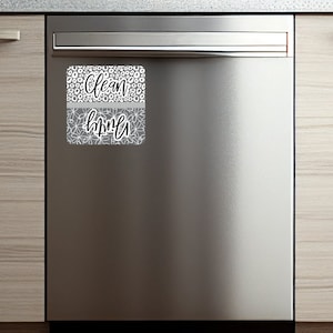 Grauer sauberer schmutziger Geschirrspüler Magnet PNG Digital Design für Sublimation