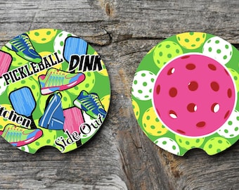 Pickleball Car Coasters PNG Design Digital para Sublimação