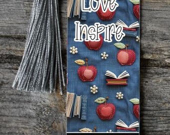 Apple Books Denim Teacher Bookmark Cyfrowy projekt PNG do sublimacji