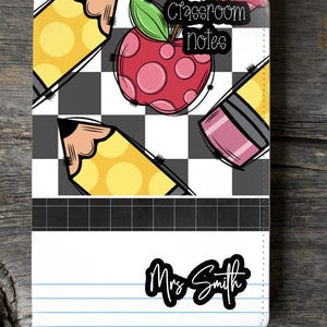 Checker Teacher Journal Notebook JPEG Digital Design for Sublimation