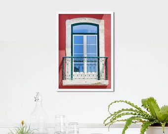 Decorative Travel Photography, Pink Colonial Window.  Fine Art Photography Photo Print.