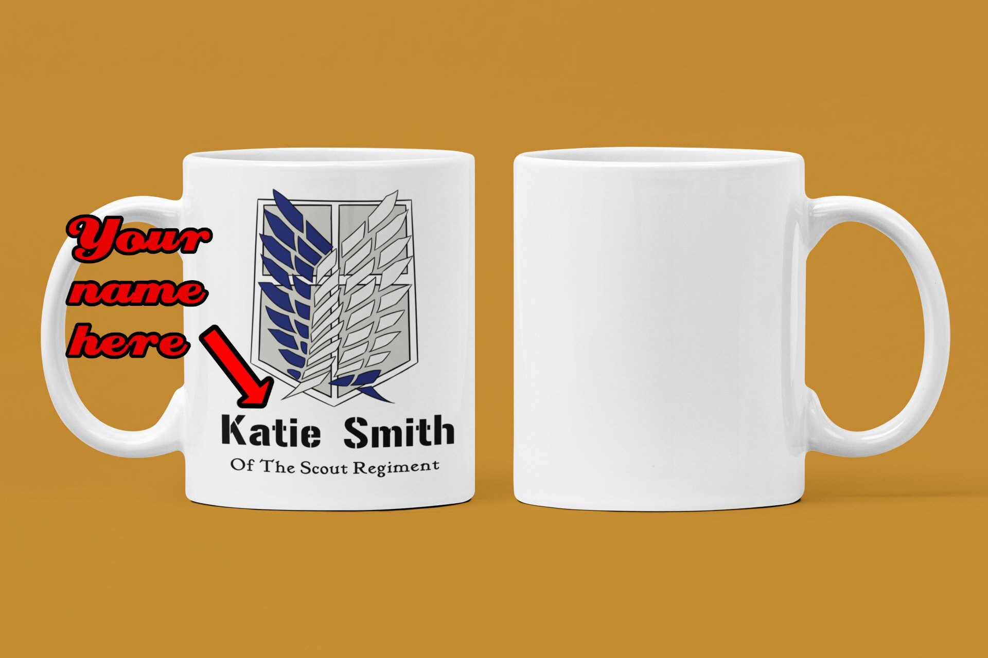 Attack On Titan Personalised Mug Name Mug Custom Mug Anime Etsy