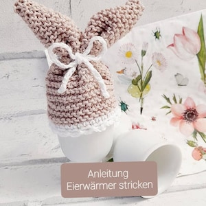 KNITTING INSTRUCTIONS German Egg warmer instructions bunny ears knitting and little crochet PDF file, decoration Easter do it yourself spring,