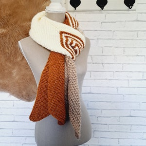 Scarf knitting instructions suitable for beginners, German knitting instructions scarf in PDF format immediate download, knitting pattern women&#39;s scarf