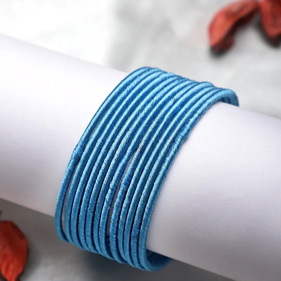 Indian Bangles 12 Plain Silk Thread Bangle Set Indian Jewelry