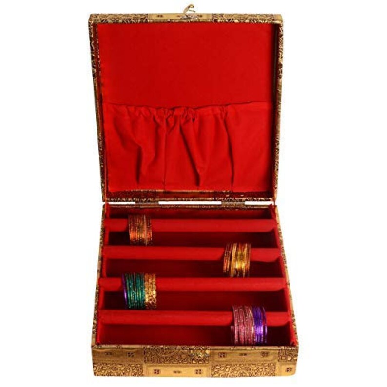 Wooden Velvet Bangle Box Bangle Organizer Box Jewellery Etsy