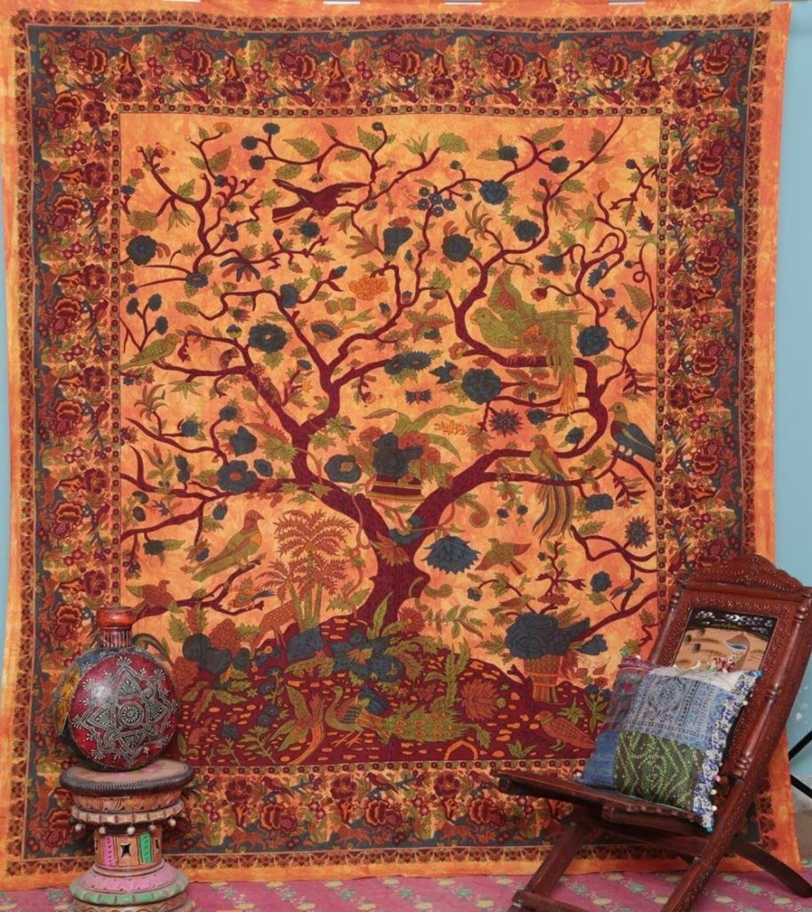Tapestry Cotton Decorative Wall Hanging 84 x 54 inch Etsy