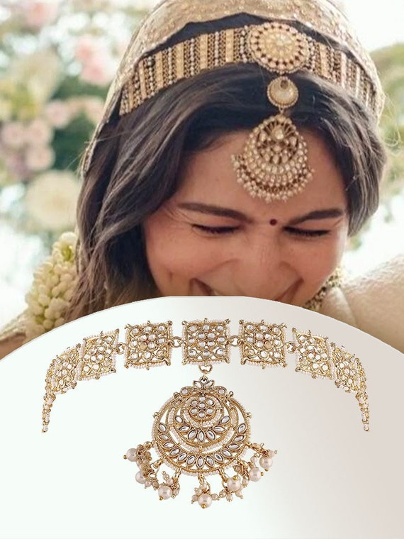 Alia Bhatt Inspired Floral Kundan Pearl Studded Rajasthani