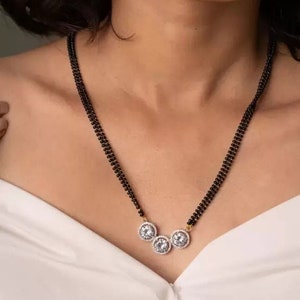 Shivangi Joshi Yeh Rishta Kya Kehlata Hai Mangalsutra / Gold Silver Mangalsutra / Indian Jewelry / Black Beads Chain / Mangalsutra for Women