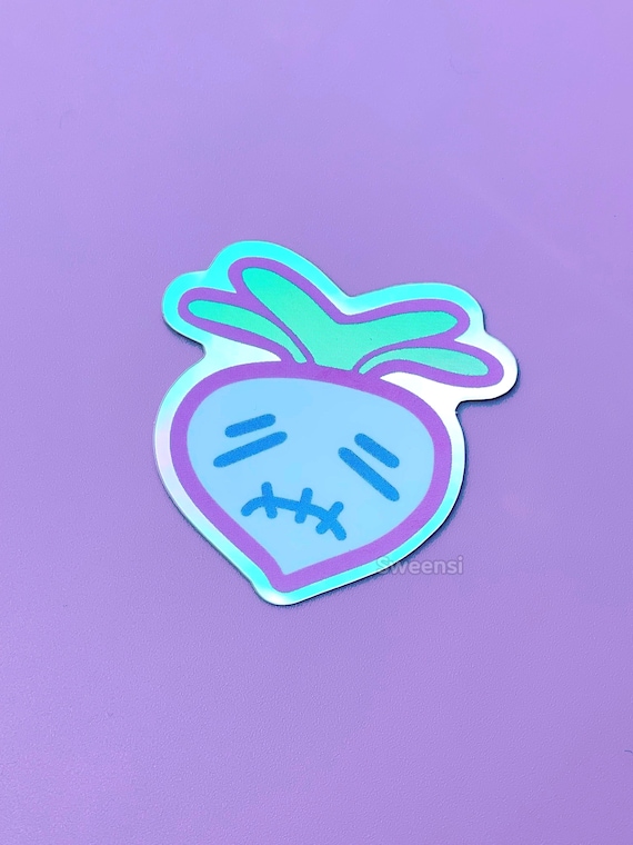 PEACH STITCH FACE Turnip Melee Holographic Sticker Smash Bros