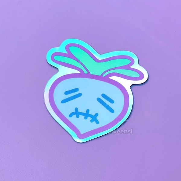 PEACH STITCH FACE Turnip  Melee Holographic Sticker Smash Bros Waterproof Vinyl