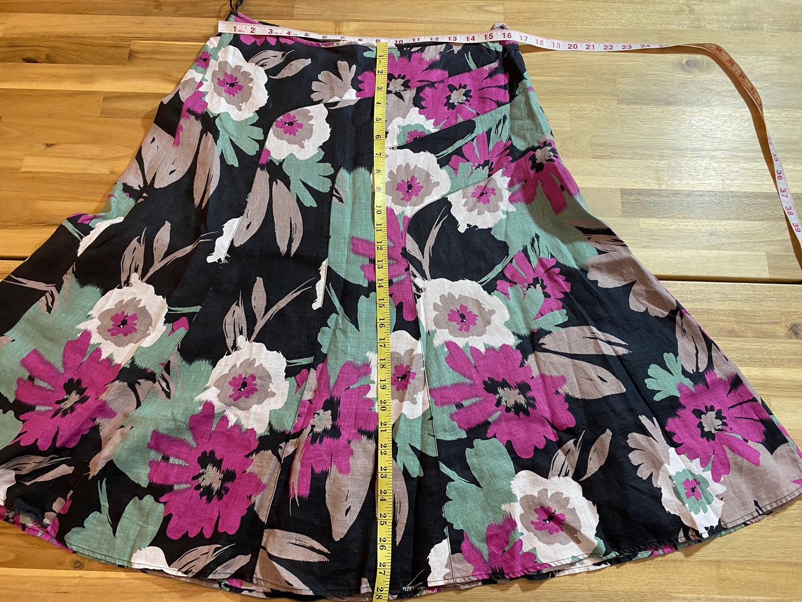 Monsoon stunning floral multicoloured midi skirt size 14 | Etsy