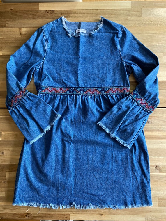70s Style Denim Dress Size 10 | Etsy