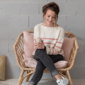 糸と色 - かぎ針編みのセーターのパターン PDF - クラシック ジャンパー