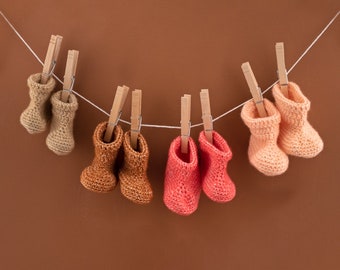 Garn und Farben - Booties Häkelanleitung PDF - Oh Baby! Gehäkelte Booties