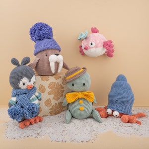 Yarn and Colors - 5 pcs Amigurumi Pattern Bundle - Sea Life