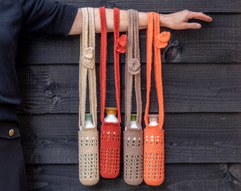 Yarn and Colors - Crochet Bottle Holder Pattern PDF - Be Gentle Bottle Holder