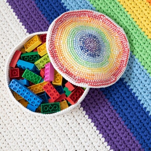 Yarn and Colors Crochet Basket pattern PDF Rainbow Basket image 1