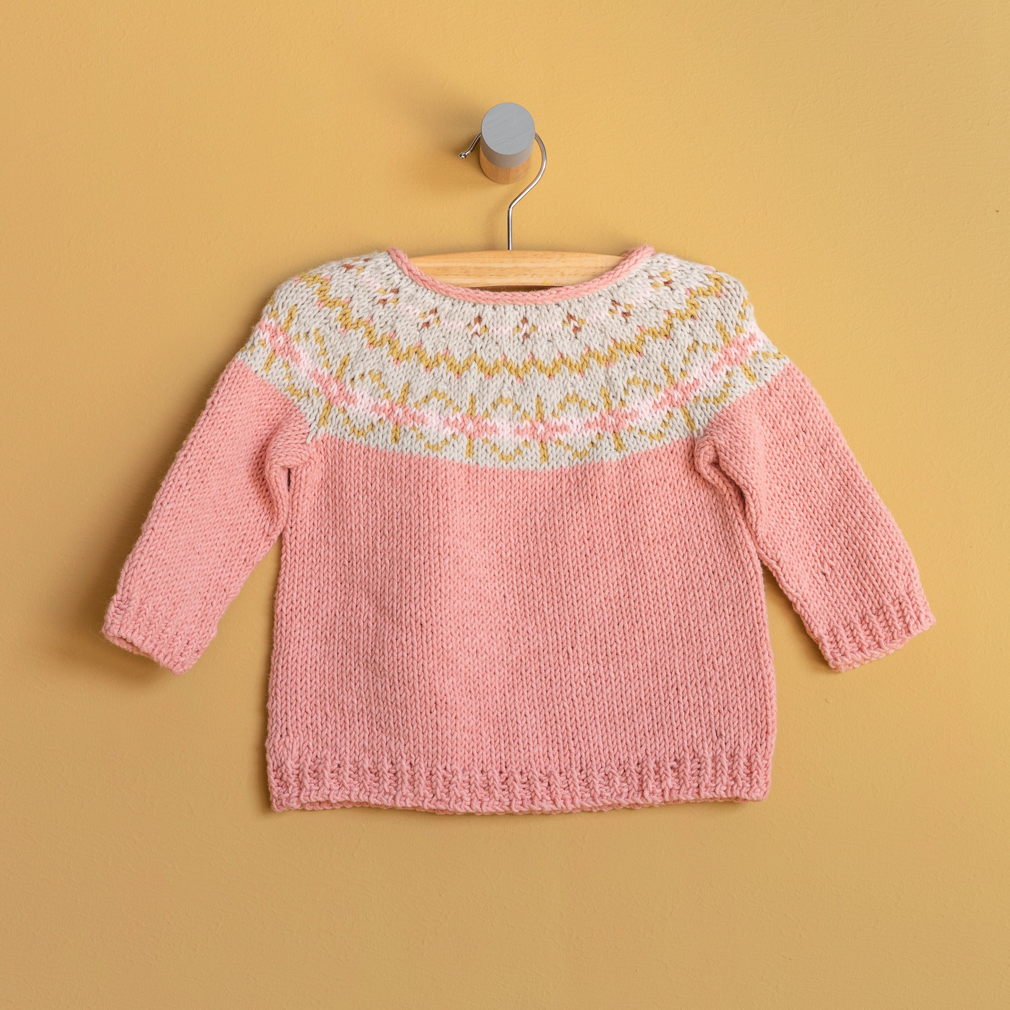 Yarn and Colors Knitting Baby Sweater Pattern PDF Hanna Sweater