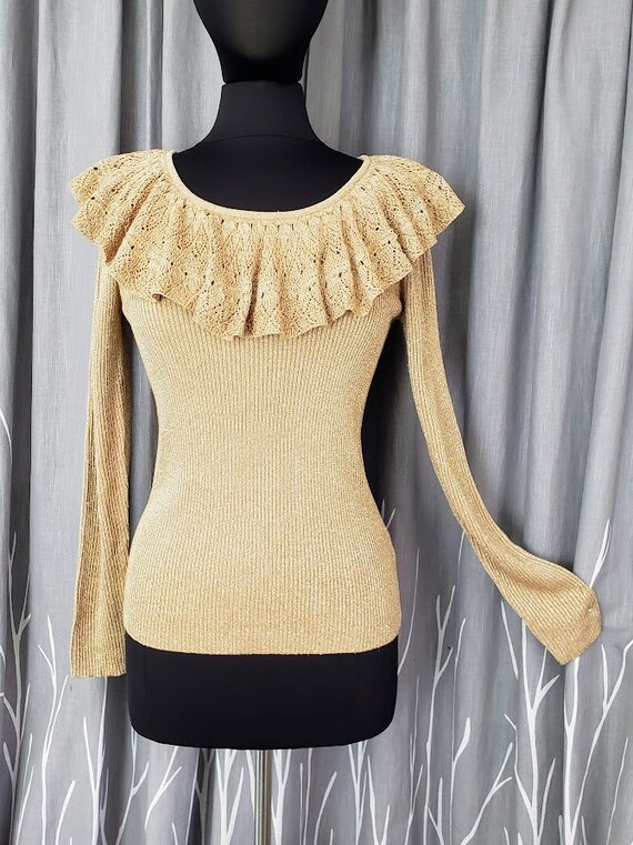Women's gold sweater metallic cheap